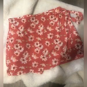 Floral wrap skirt shorts skort